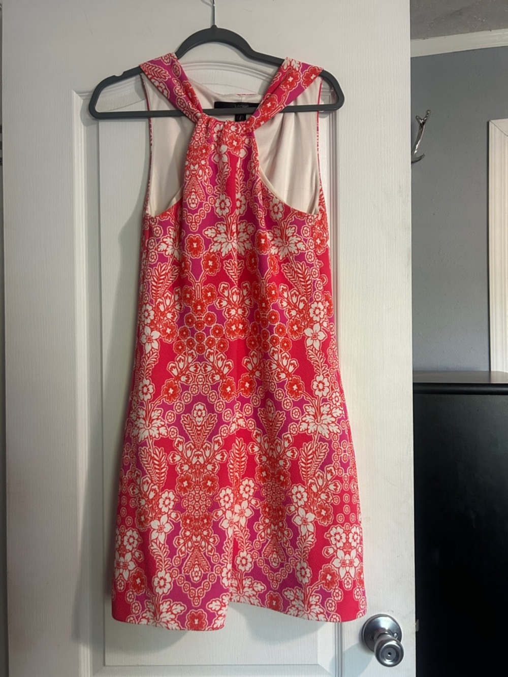 Kensie Pink and White Floral Midi Dress